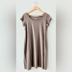 SOLD: Eileen Fischer Organic Cotton Petite Taupe Dress